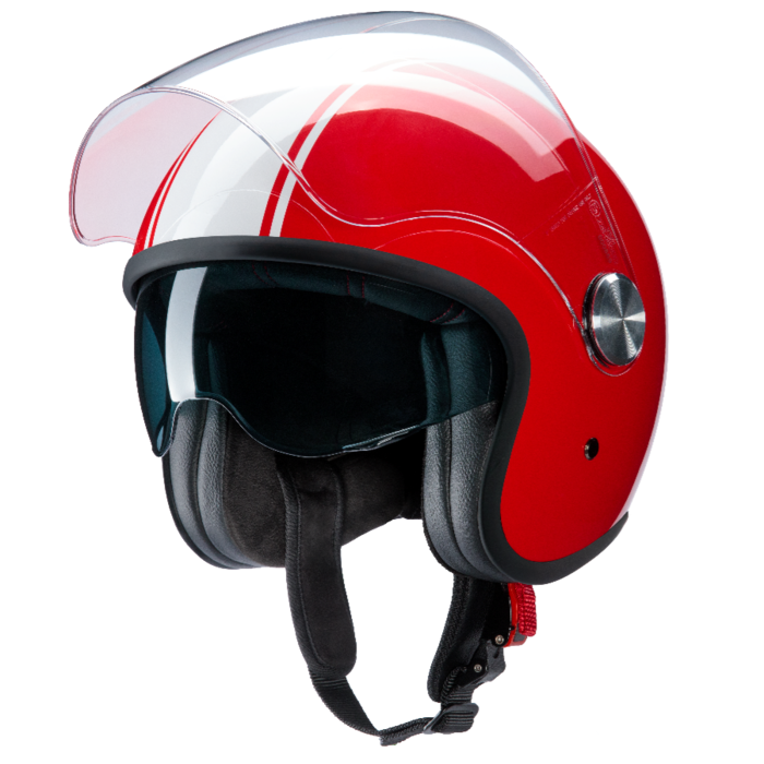 Redbike RB-861 classic jethelm rood - wit | ECE 22.06