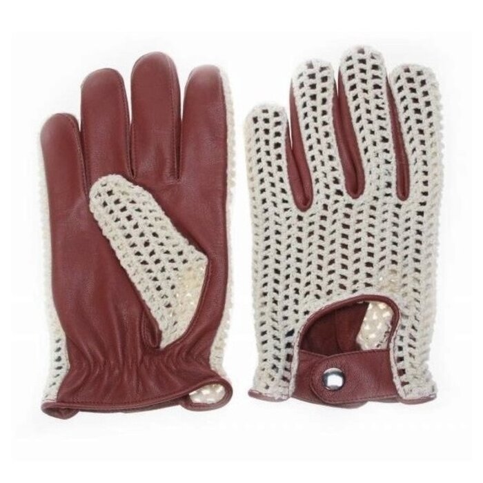 Swift Vintage Crochet-Leder Autofahrerh andschuhe nappa braun