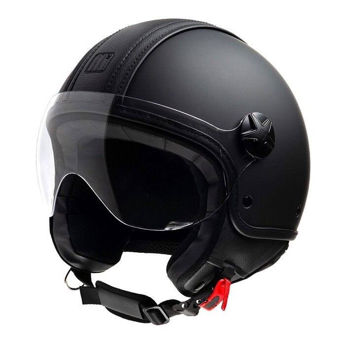 Motocubo Top ant Jethelm mit Visier | mattschwarz | ECE 22.06
