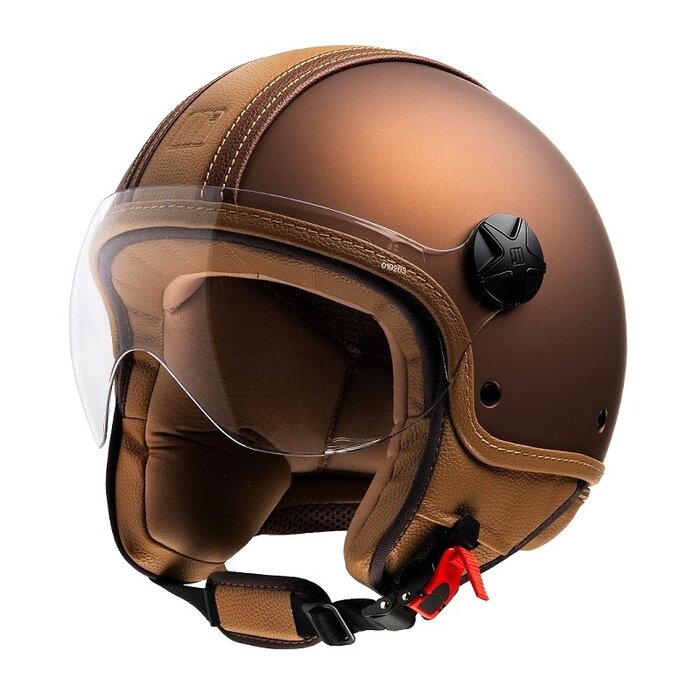 Motocubo top ant jet helmet with visor | matt bronze | ECE 22.06