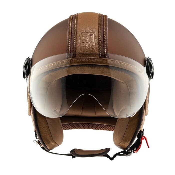Motocubo top ant jet helmet with visor | matt bronze | ECE 22.06