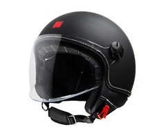 Motocubo Beetle Evo Jethelm | mattschwarz - rot