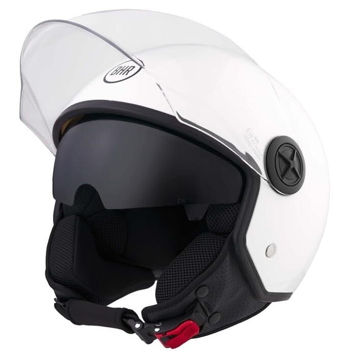 BHR 840 dual shield vespa helm glans wit