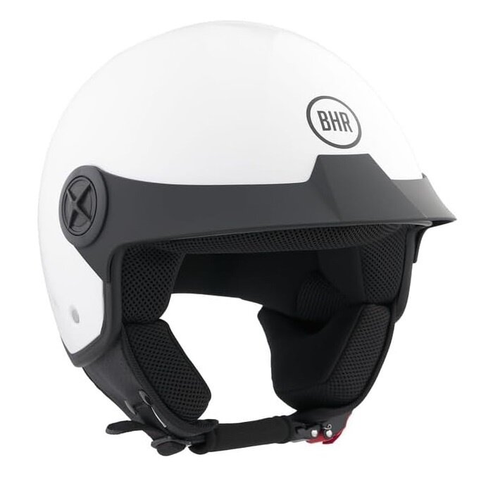 BHR 833 peak open face helmet shiny white | ECE 22.06