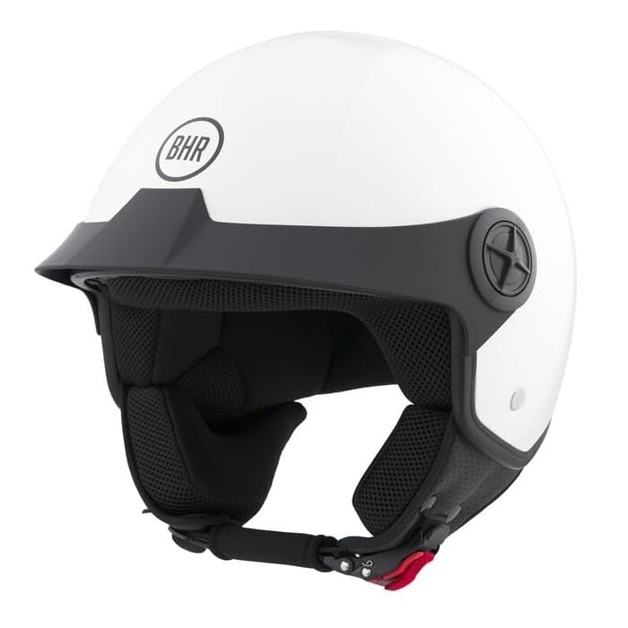 BHR 833 peak open face helmet shiny white | ECE 22.06
