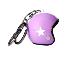 Keychain purple jet helmet with white star