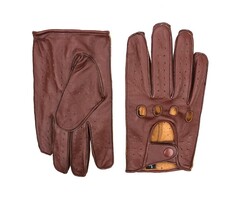 Racing bruin leren autohandschoenen - maat M