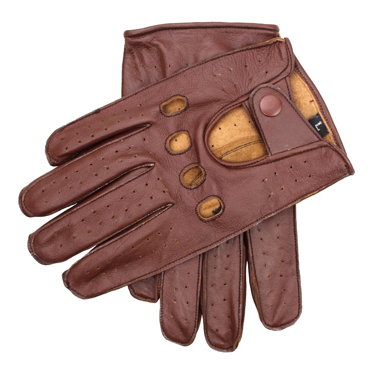 Racing Braun Leder- Autofahrer handschuhe - Größe M