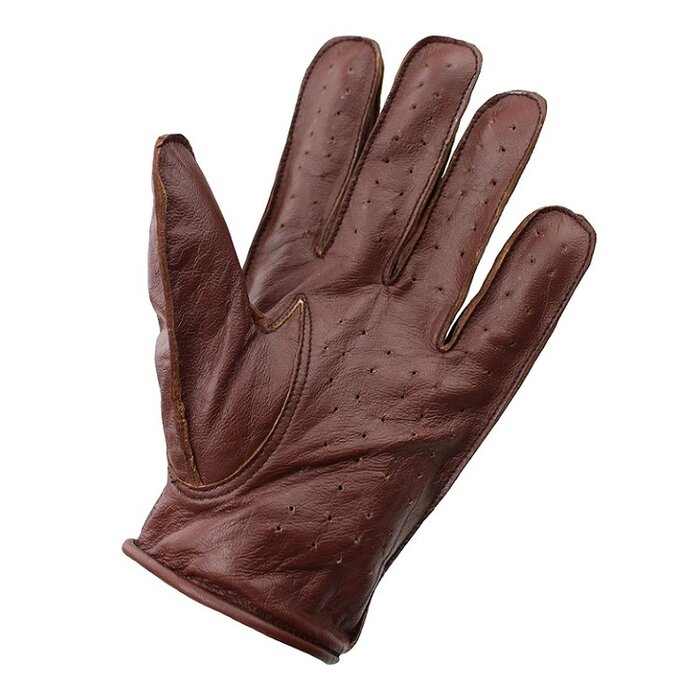 Racing bruin leren autohandschoenen - maat M