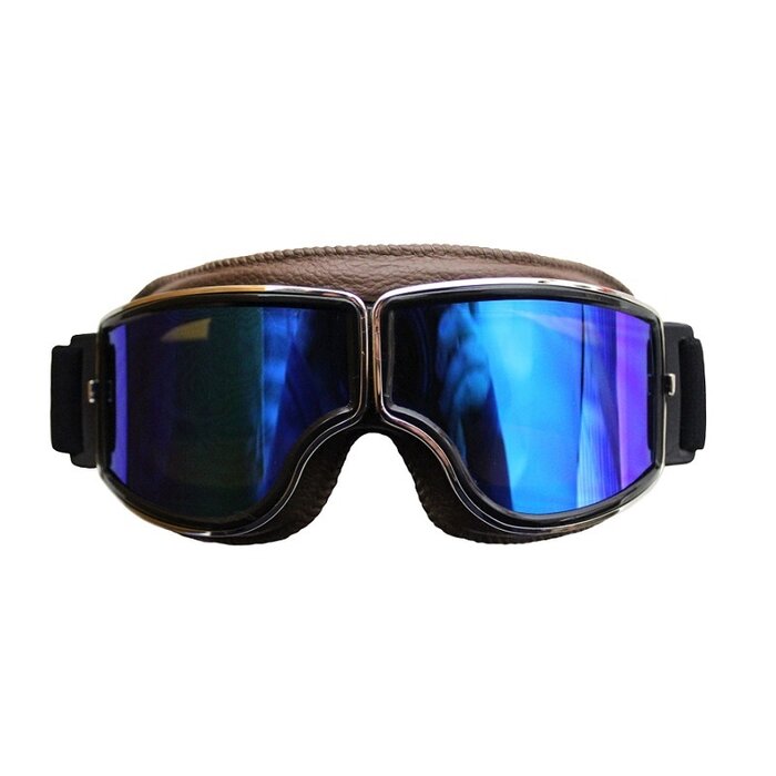 CRG braune Leder Cruiser Motorradbrille