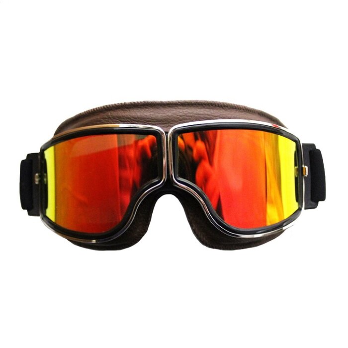 CRG braune Leder Cruiser Motorradbrille