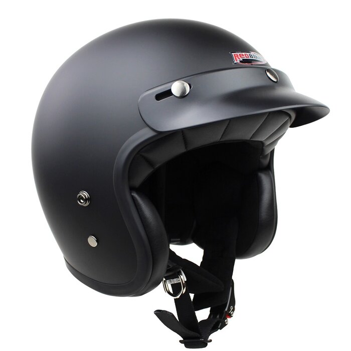 Redbike RB-720 Retro Jethelm Mattschwarz | ECE 22.06