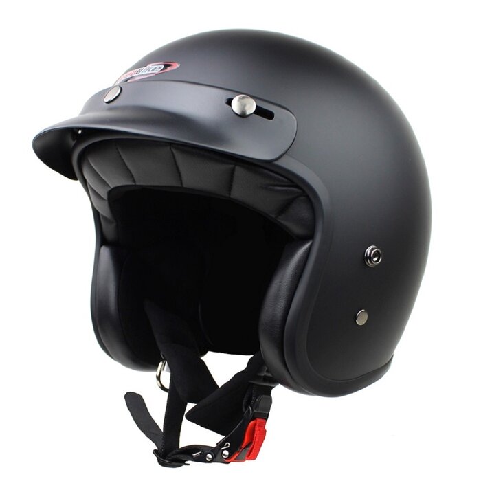 Redbike RB-720 Retro Jethelm Mattschwarz | ECE 22.06