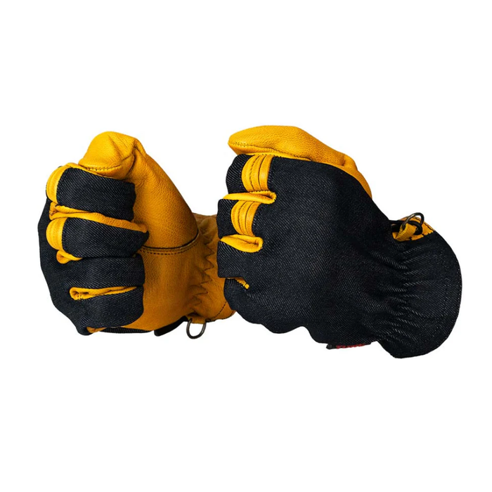 Torc hollywood gold motorhandschoenen denim-leer