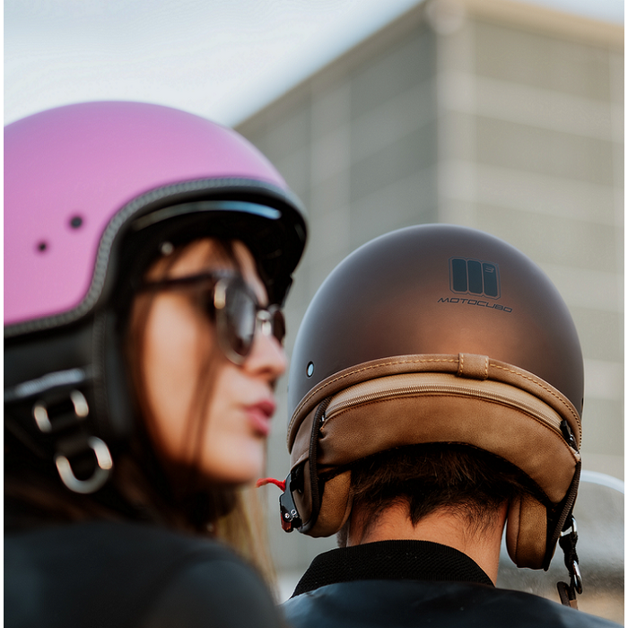 Motocubo Beetle Jethelm mit Visier | matt bronze