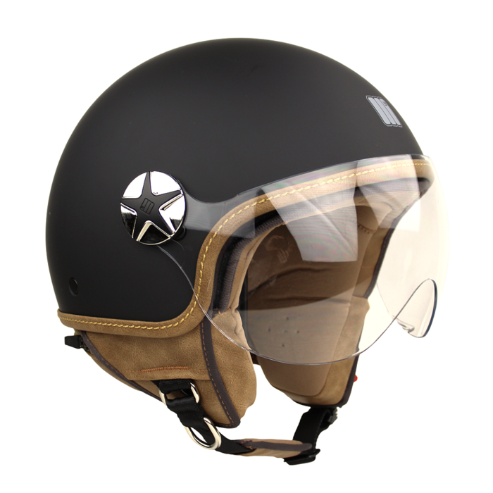 Motocubo ant jethelm met extern vizier | mat zwart | ECE 22.05