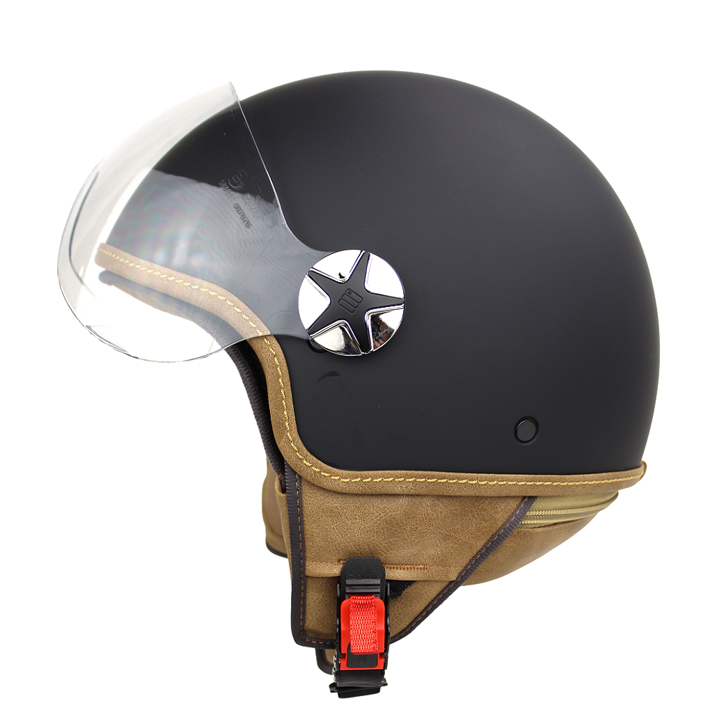 Motocubo ant jethelm met extern vizier | mat zwart | ECE 22.05