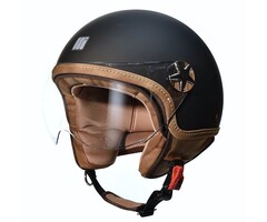 Motocubo Ant Jethelm mit Außenvisier | matt schwarz