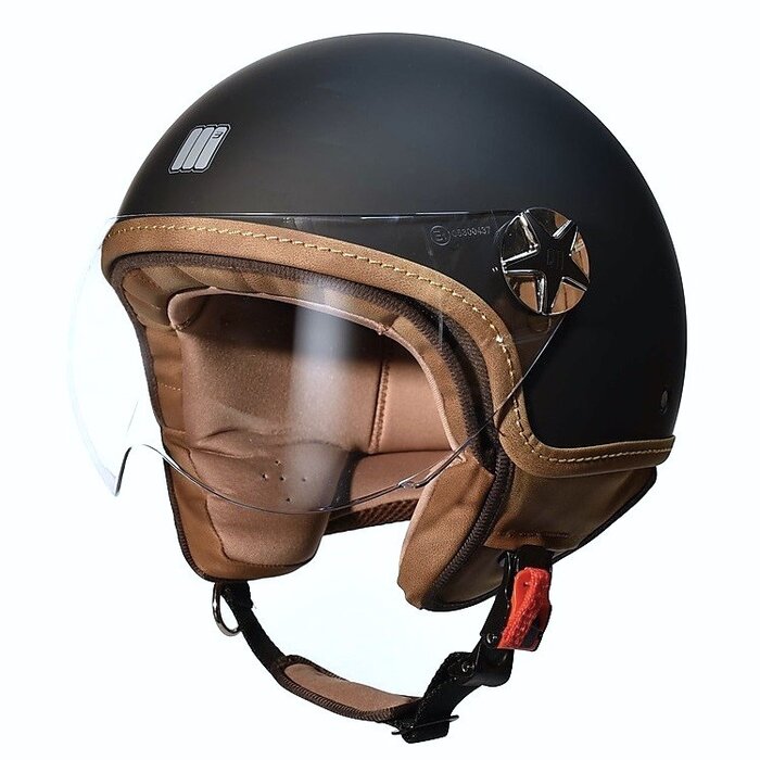 Motocubo ant jethelm met extern vizier | mat zwart | ECE 22.05