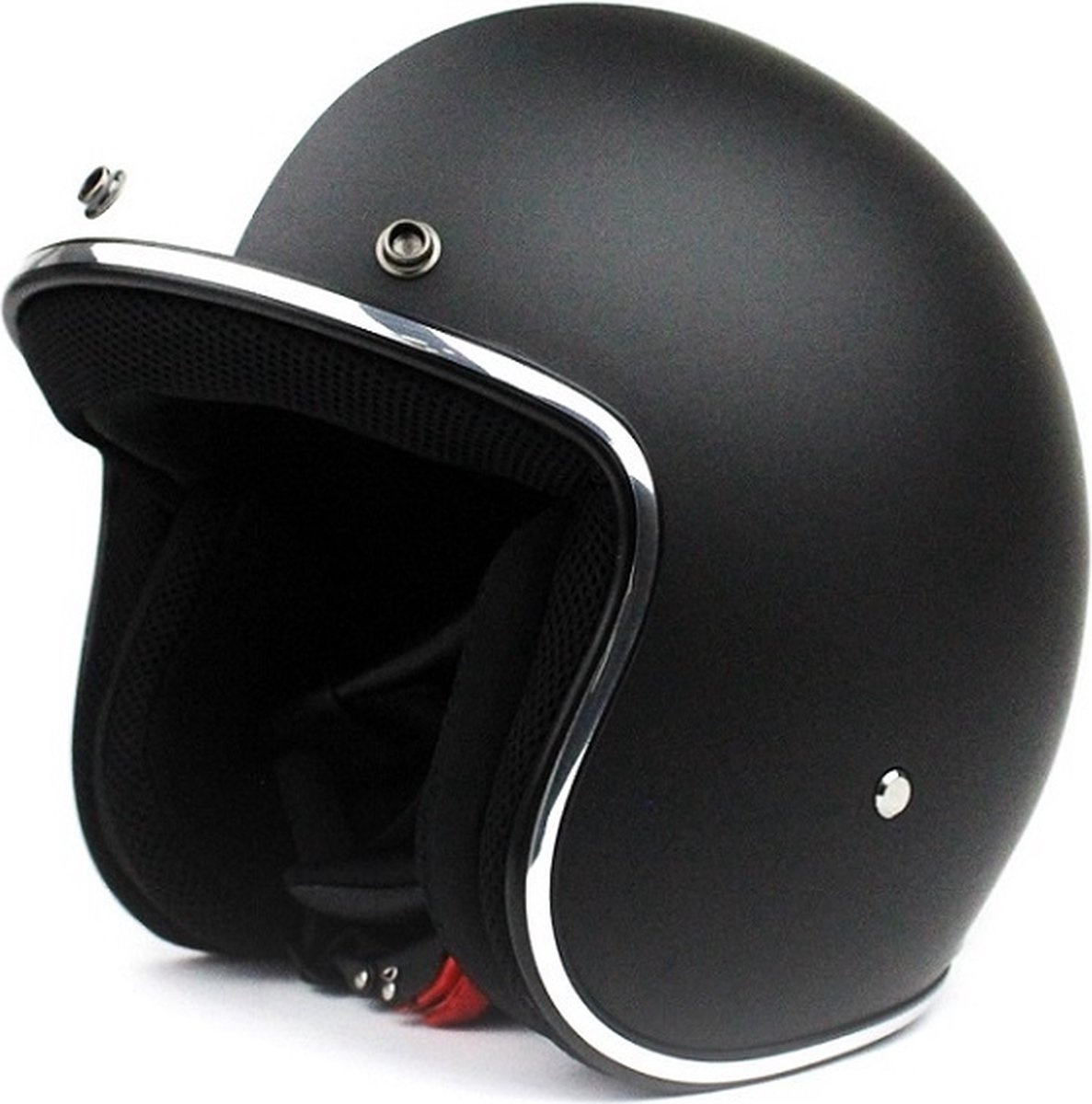 BHR 811 vintage jethelm mat zwart - wit | maat XS