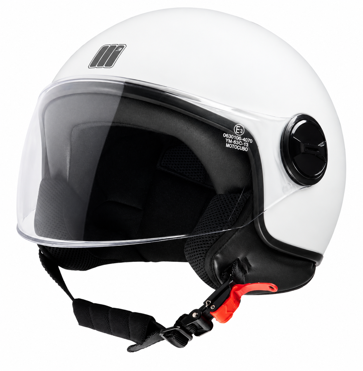 Motocubo BAT Helm | Hochglanzweiß