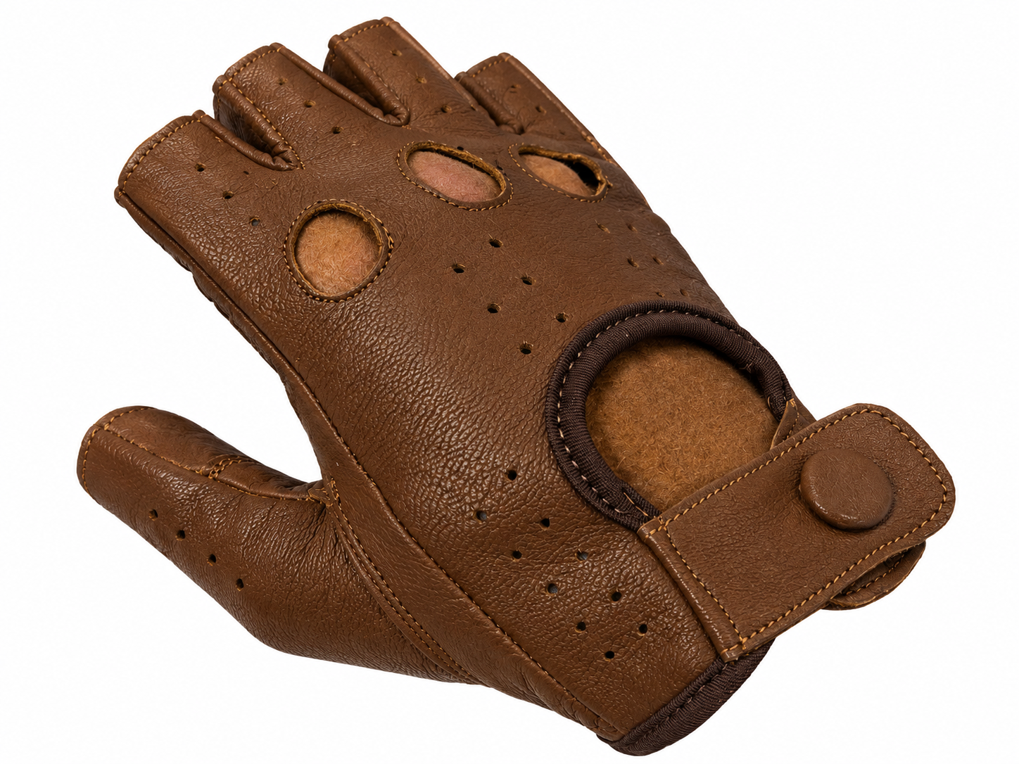 Vareno Brescia vingerloze leren handschoenen walnoot bruin