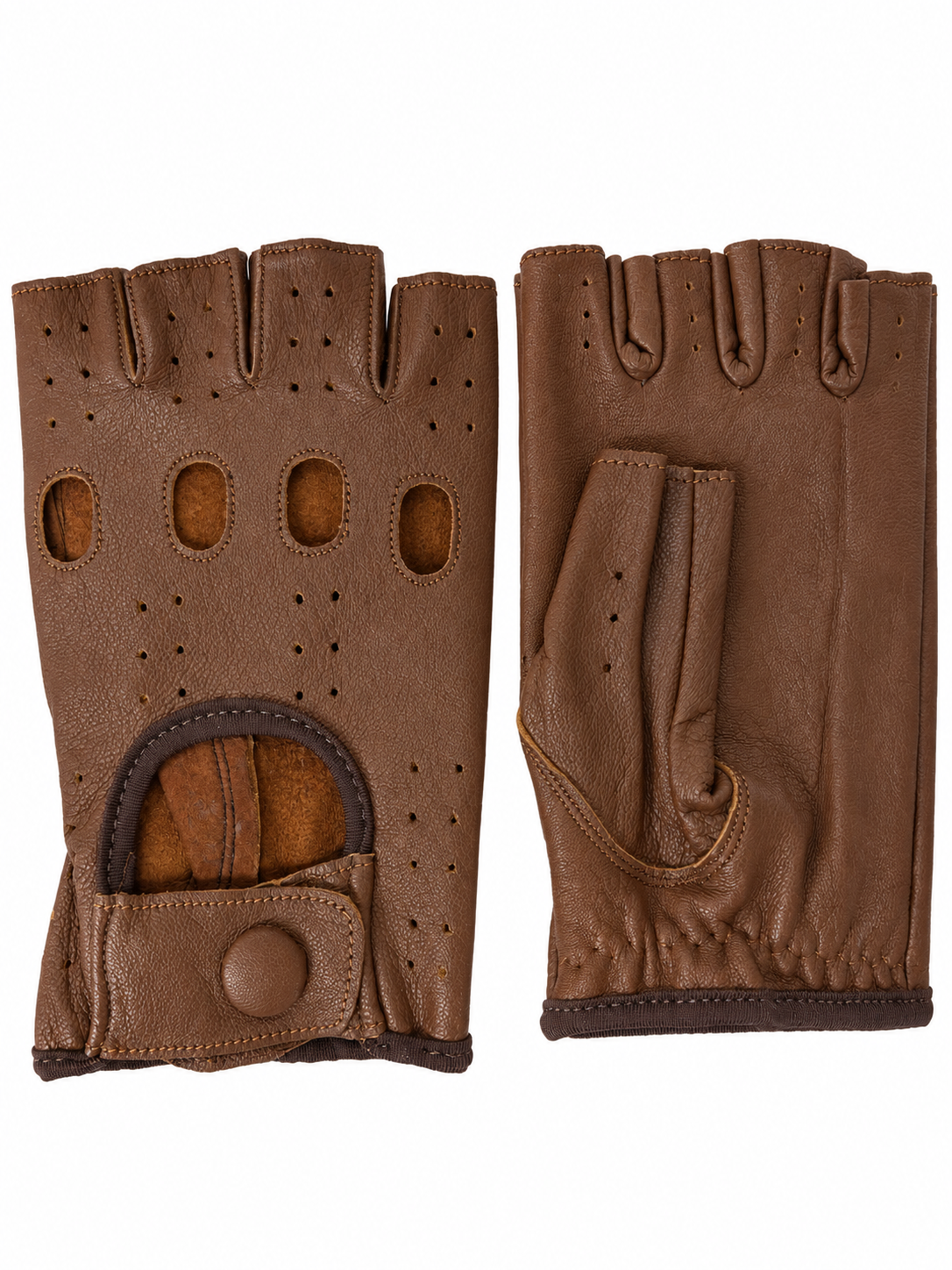 Vareno Brescia vingerloze leren handschoenen walnoot bruin