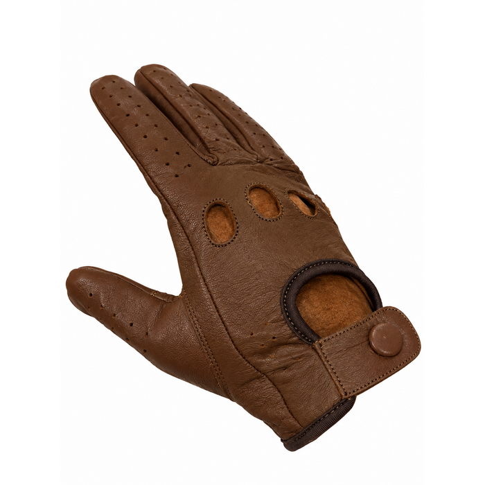 Vareno Bologna leather driving gloves walnut brown