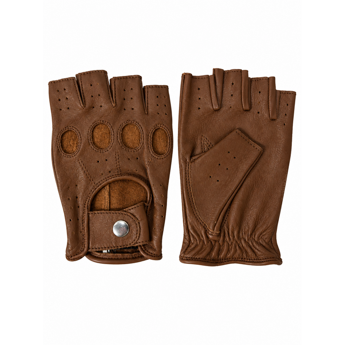 Swift racing fingerless leather gloves nappa brown