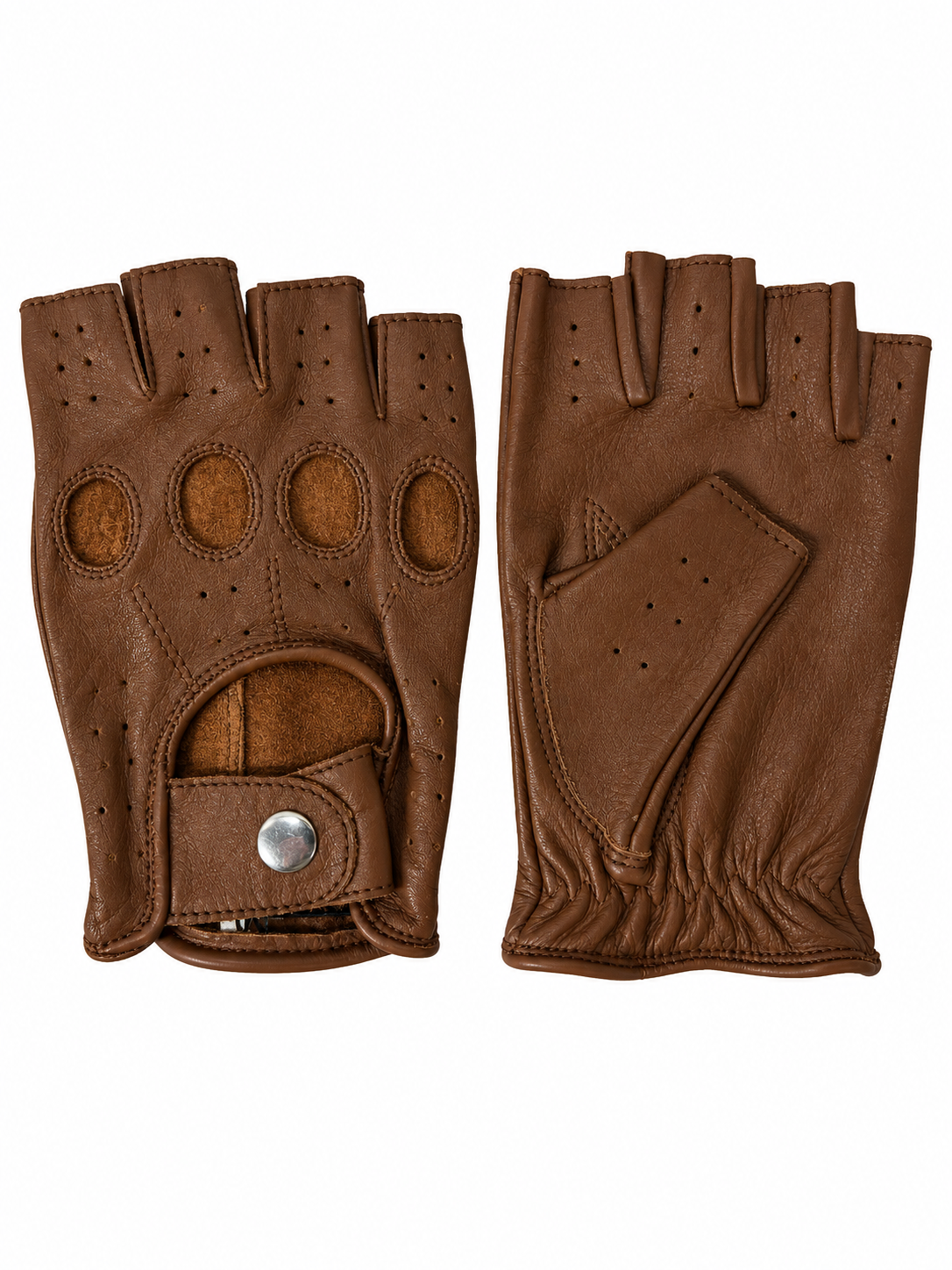 Swift racing fingerless leather gloves nappa brown