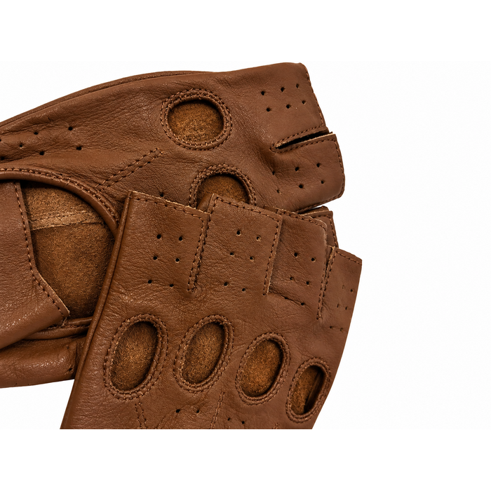 Swift racing vingerloze leren handschoenen nappa bruin