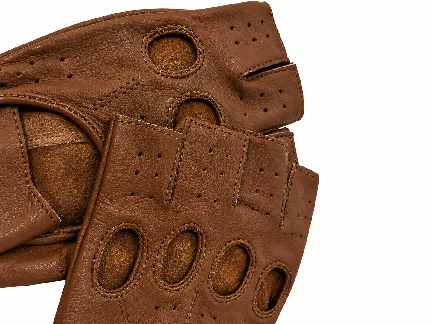 Swift racing vingerloze leren handschoenen nappa bruin