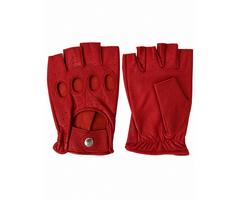 Swift racing fingerless leather gloves red