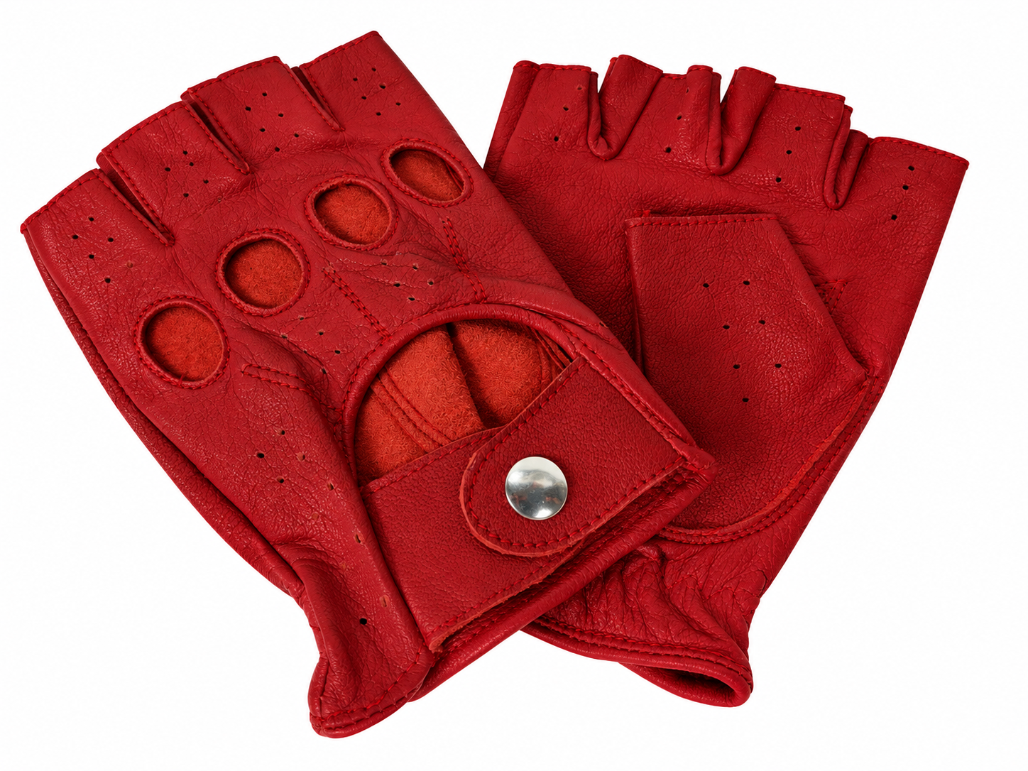 Swift racing vingerloze leren handschoenen rood