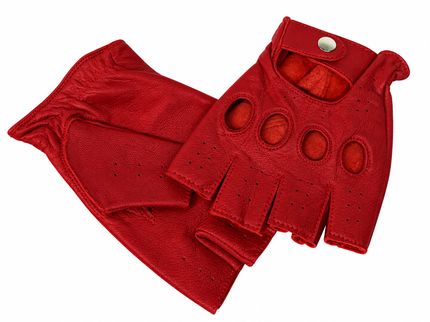 Swift racing vingerloze leren handschoenen rood