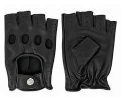 Swift racing vingerloze leren handschoenen zwart