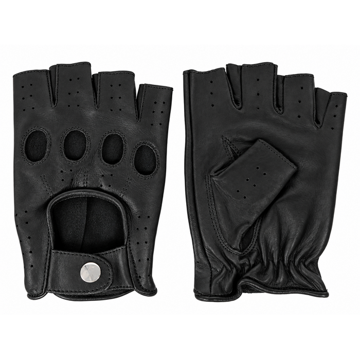 Swift racing vingerloze leren handschoenen zwart