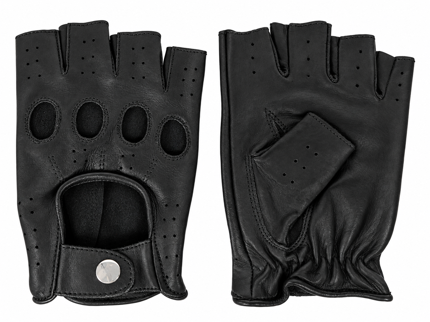 Swift racing fingerless leather gloves black