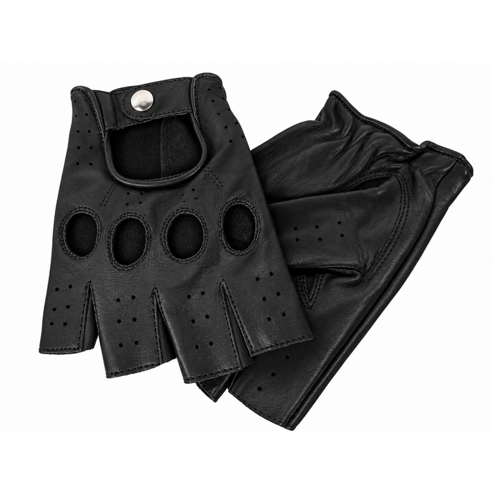 Swift racing fingerless leather gloves black