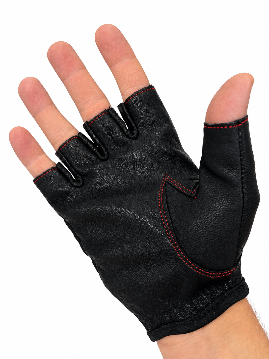 Vareno Brescia vingerloze leren handschoenen rood