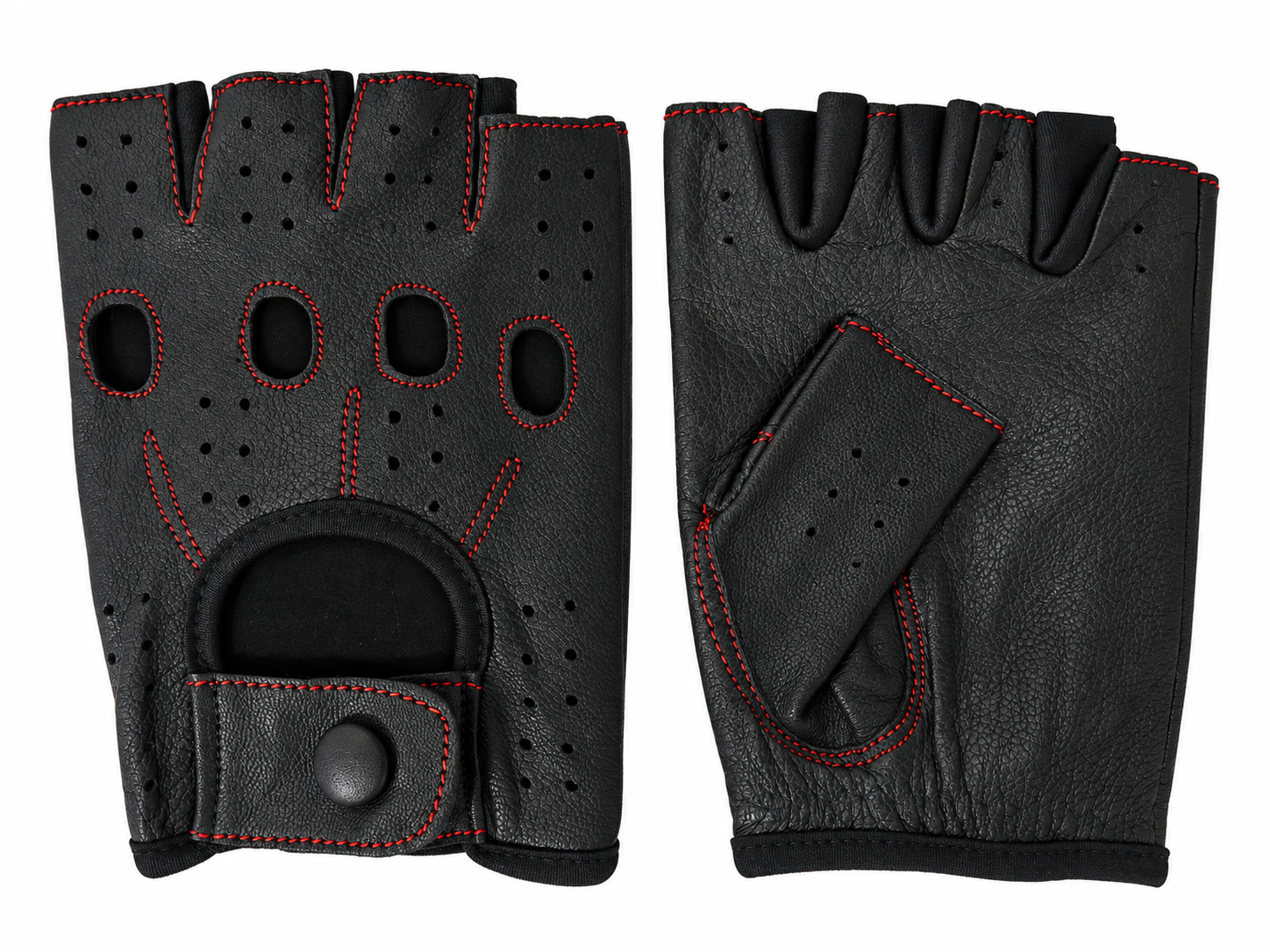 Vareno Brescia Fingerlose Leder Autohandschuhe Rot