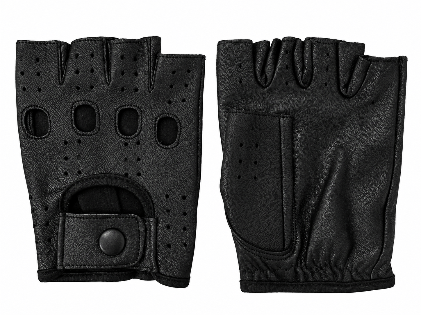 Vareno Brescia vingerloze leren handschoenen zwart