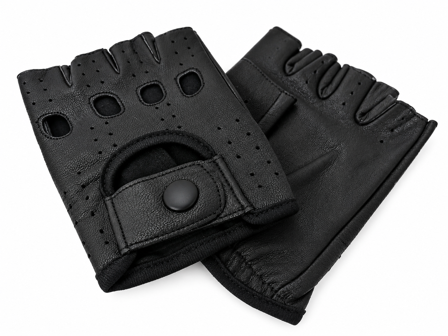 Vareno Brescia vingerloze leren handschoenen zwart