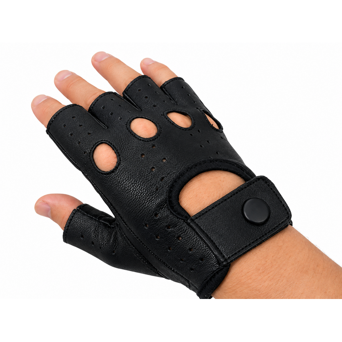 Vareno Brescia vingerloze leren handschoenen zwart