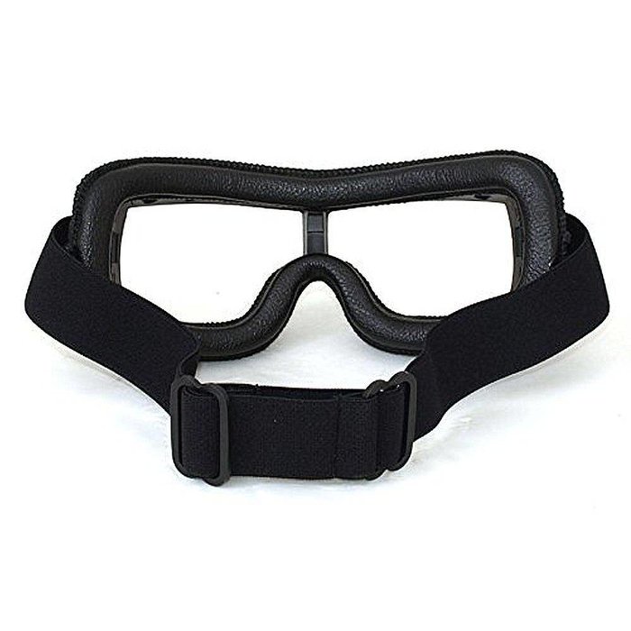 CRG black leather cruiser motor goggles