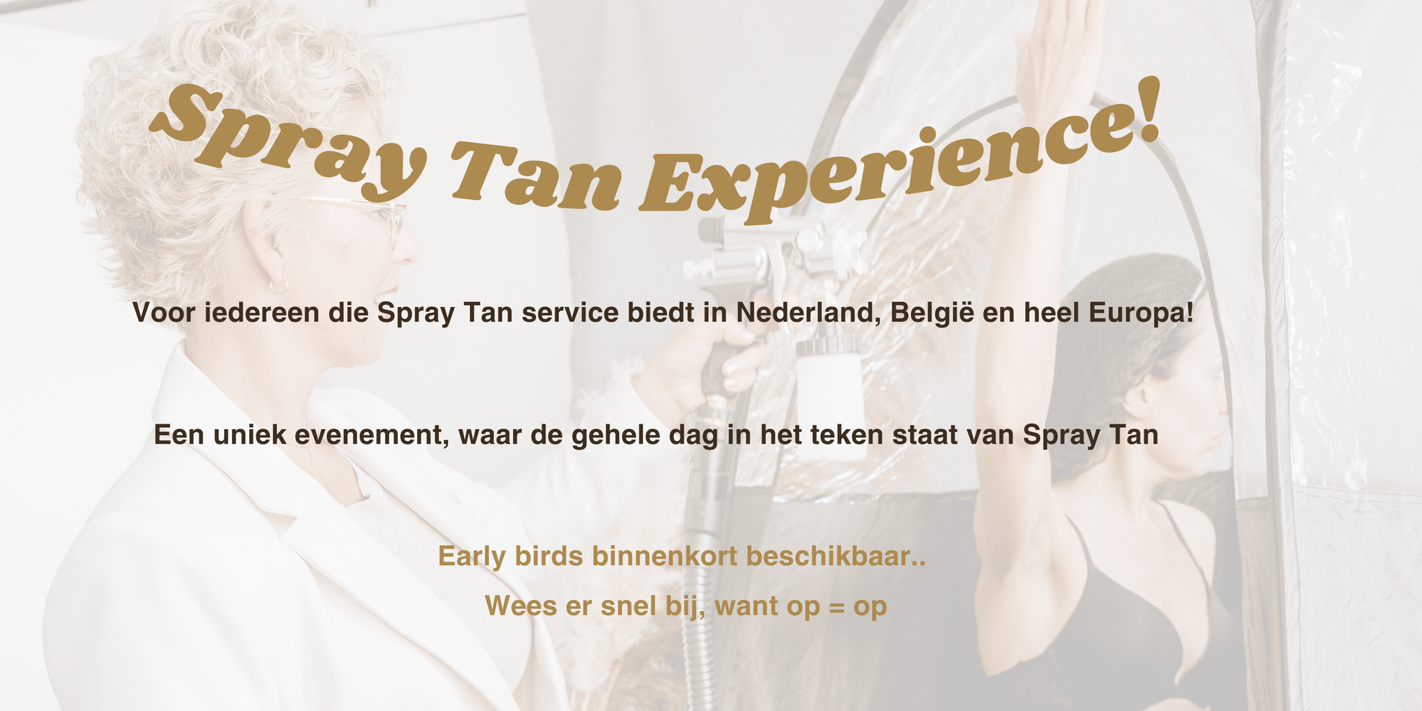 banner aankondiging Spray Tan Experience