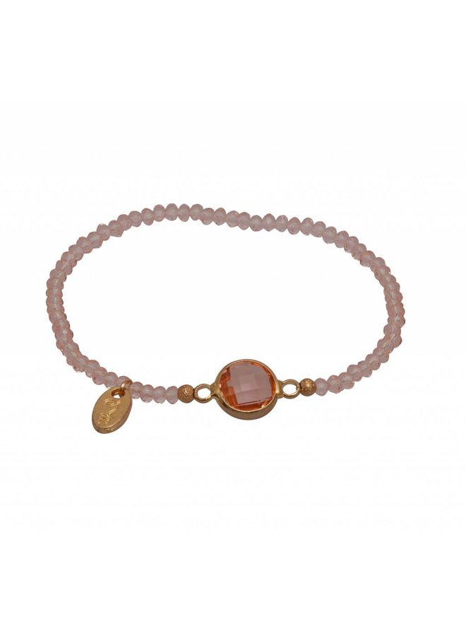 Embrace Cristal Stone Armband - Kreis Kupfer