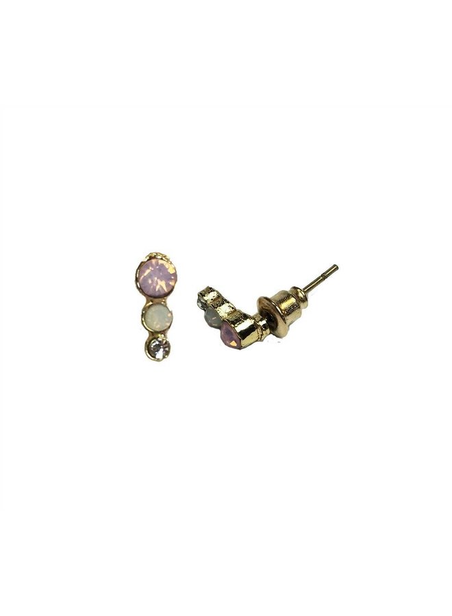 Vintage stud earring Circles - Gold