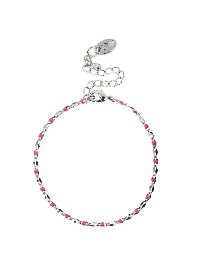 ONE DAY charity bracelet fuchsia ( plated 14k geelgoud  of  witgoud)