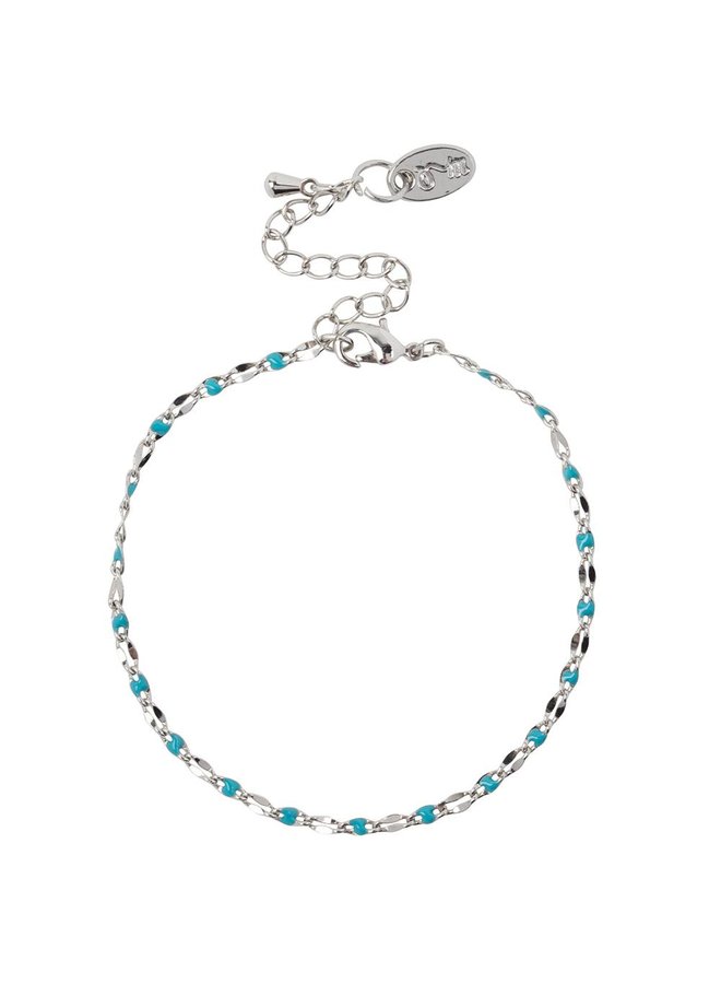 ONE DAY charity bracelet aqua ( plated 14k geelgoud  of  witgoud)